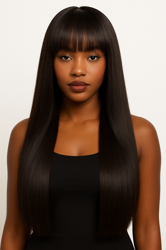 Vietnamese Virgin Hair Raide à Frange